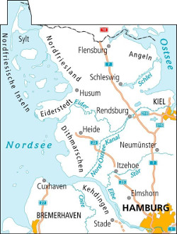 Blattschnitt der ADFC-Radtourenkarte Nordfriesland Schleswig